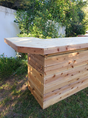 Bar, Natural Wood With Shelves