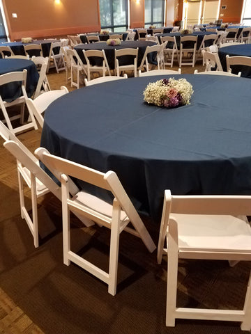Linen Navy Blue Round 90"