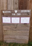 Rustic Sign, Seating For The Evening