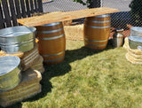 Bar, Estate Barrels Honey Oak with Live Edge Slab