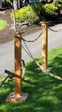 Stanchion set, Wood Rustic With Rope