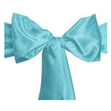 Linen, turquoise chair bow